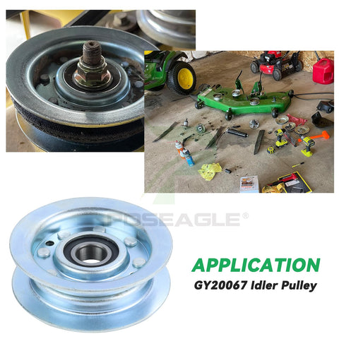 POSEAGLE GY22172 idler pulley deck-fit view underlines broad compatibility.