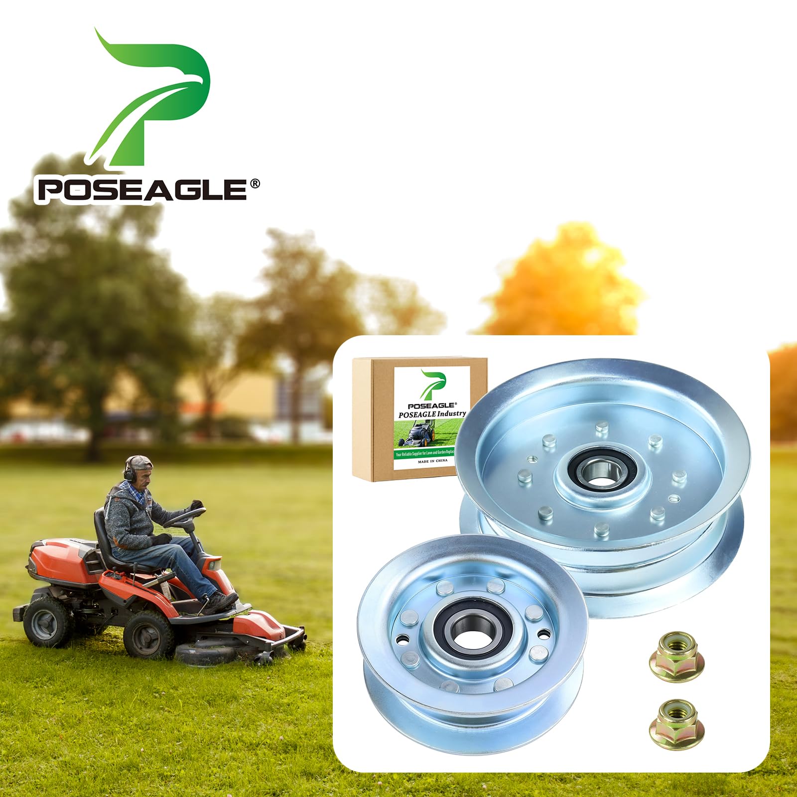 POSEAGLE GY22172 idler pulley side view highlights smooth rotation