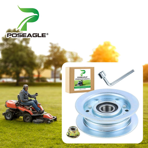 POSEAGLE GY22172 idler pulley side view shows durable steel construction.