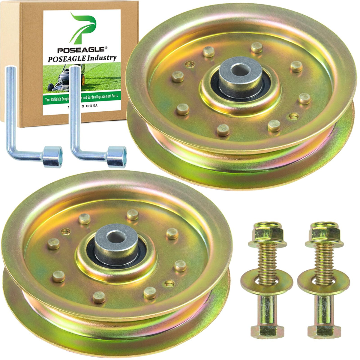 POSEAGLE idler pulley close-up showing precision machining for smooth belt operation