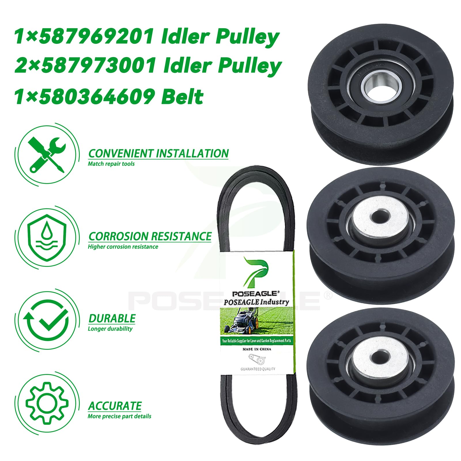 POSEAGLE belt-580364301 compatibility for LC321A and similar mowers with reliable tracking