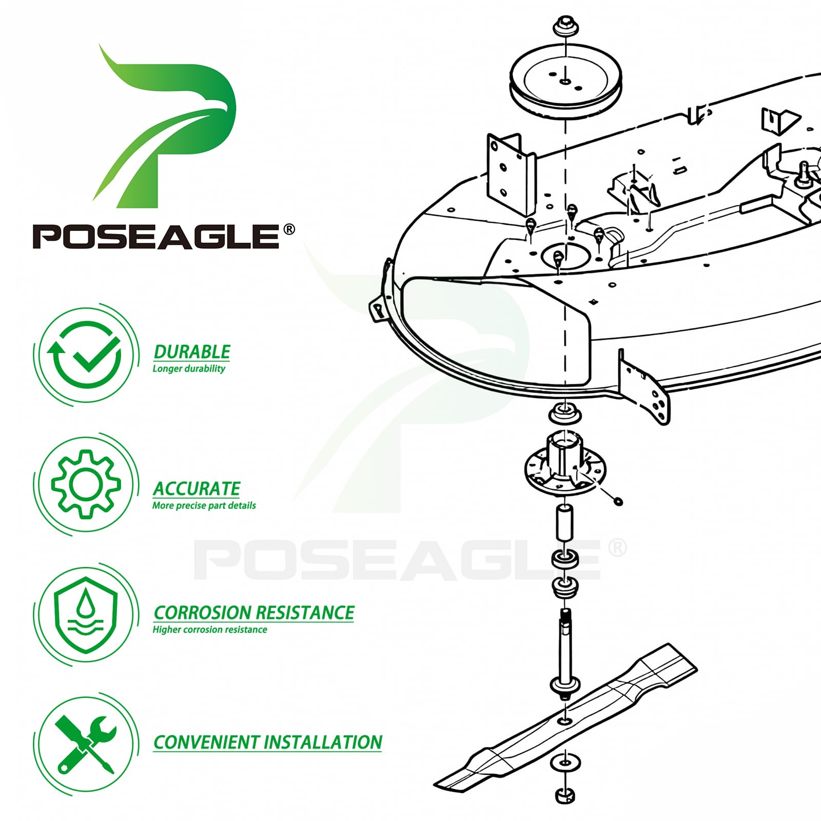 POSEAGLE mower-deck-installation-kit shown for quick upgrades and fewer downtimes