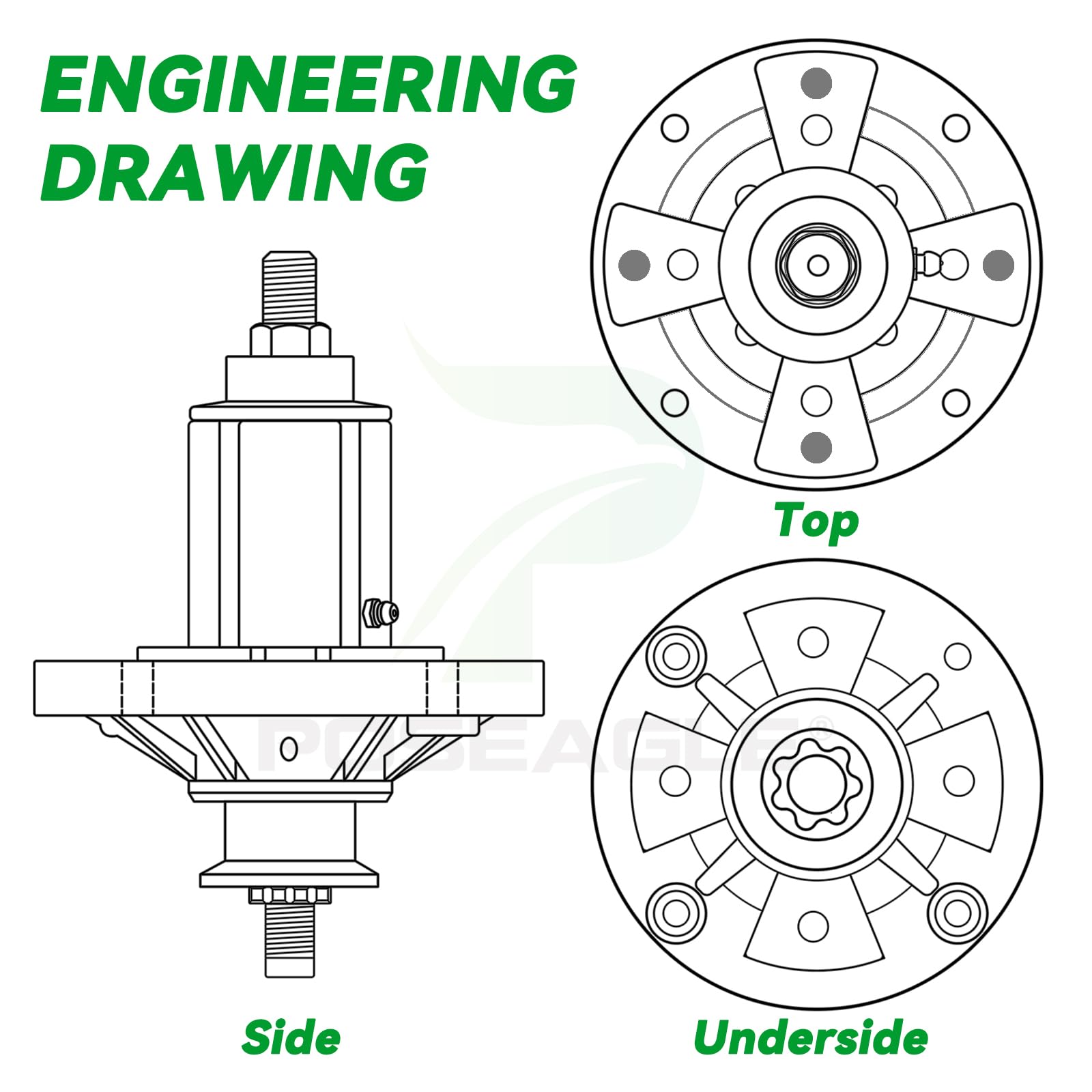 POSEAGLE replacement-deck-spindle-kit demonstrates deck efficiency and even blade performance