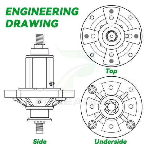 POSEAGLE replacement-deck-spindle-kit demonstrates deck efficiency and even blade performance