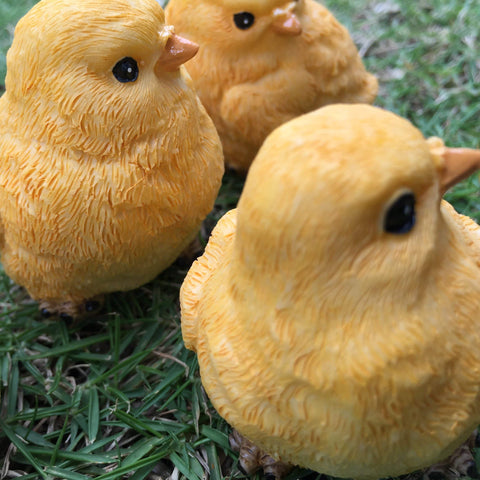 posee cute chick ornaments for patios and lawns