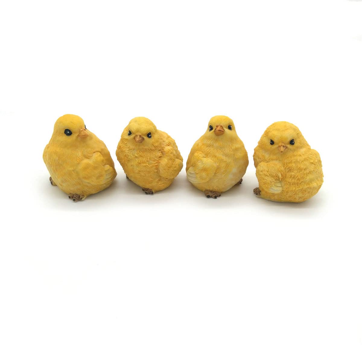 posee little yellow chicks garden statue set with durable resin detail