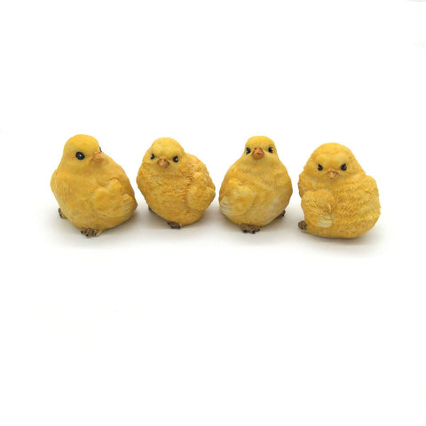 posee little yellow chicks garden statue set with durable resin detail