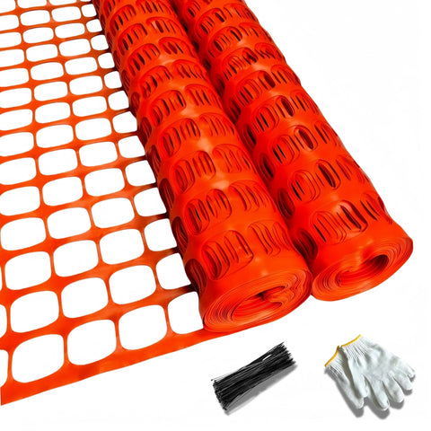 PotatoLife plastic mesh fence roll orange for temporary garden fencing