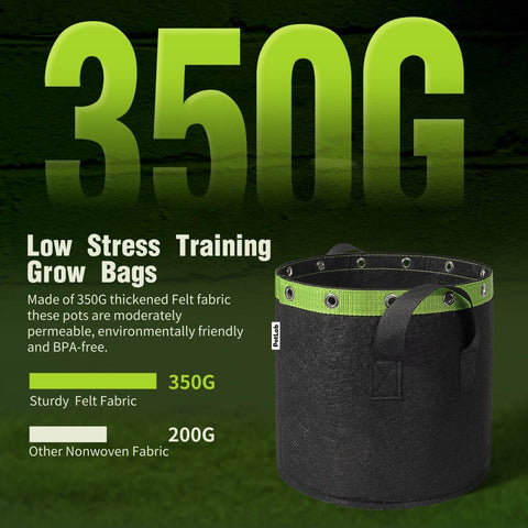 POTLAB 3-Gallon Grow Bags metal rings demonstrate training support.