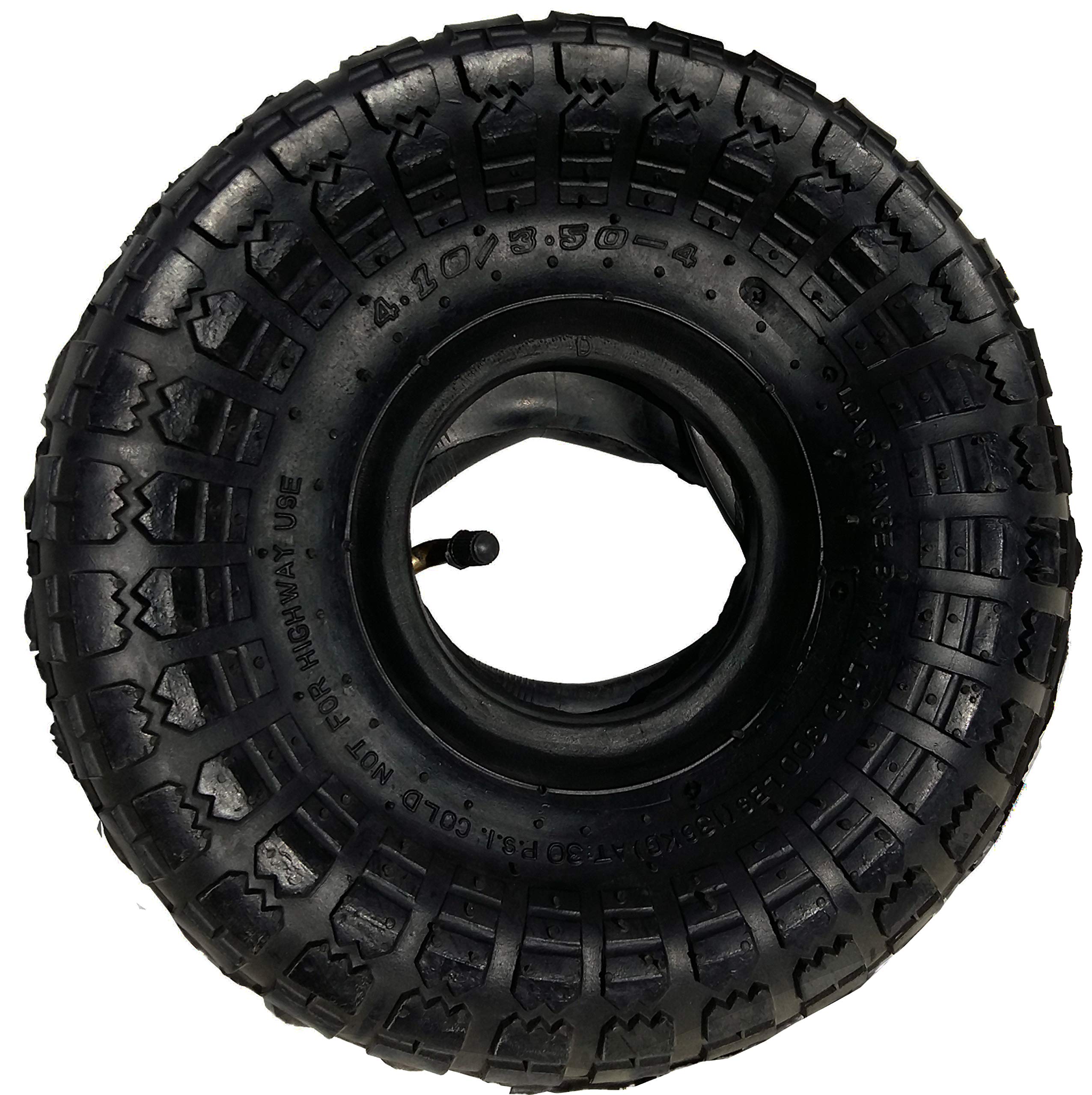 Potreba compatibility: 410/350-4 and 3.00-4 tires on 10-inch wheels.