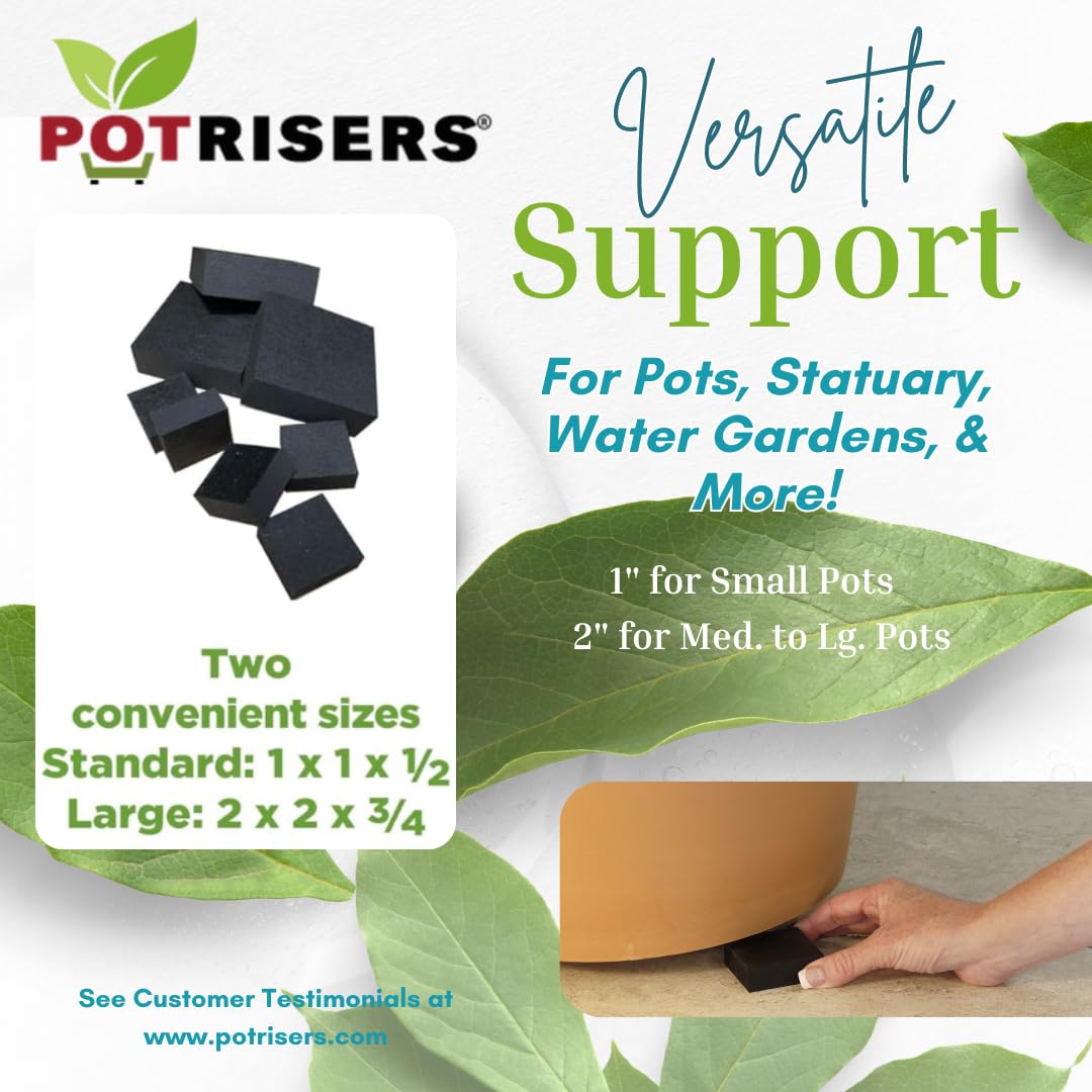 A heavy pot resting on Potrisers demonstrates strong 1600-lb support.