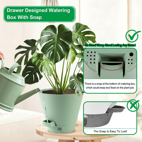 Pottiffe 8-inch plant pot with wick system for steady moisture
