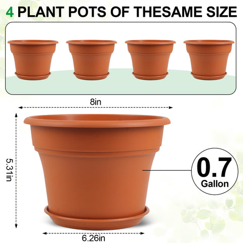 Pottiffe 8-inch planter with rolled rim for easy lifting and moving.