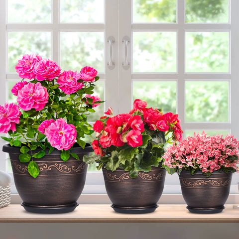 Pottiffe decorative garden container 8-inch enhances plant displays