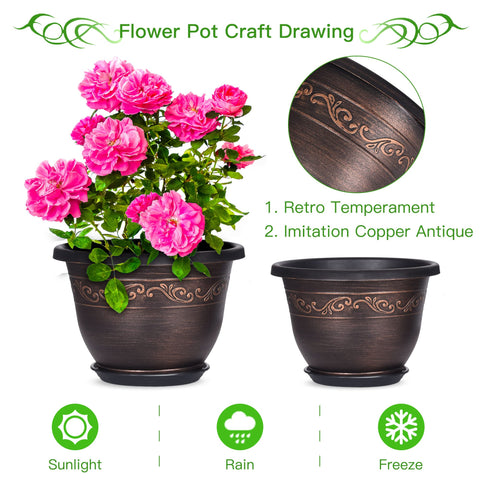 Pottiffe lightweight resin plant pot suitable for balcony gardens and tabletops.