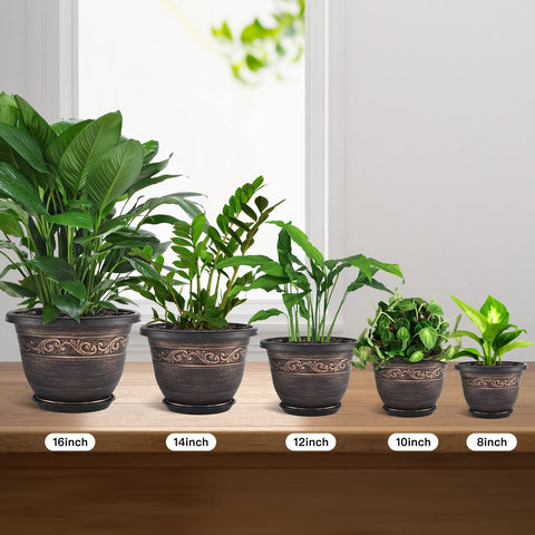 Pottiffe multi-size planters 8 to 16 inches for flexible decorating