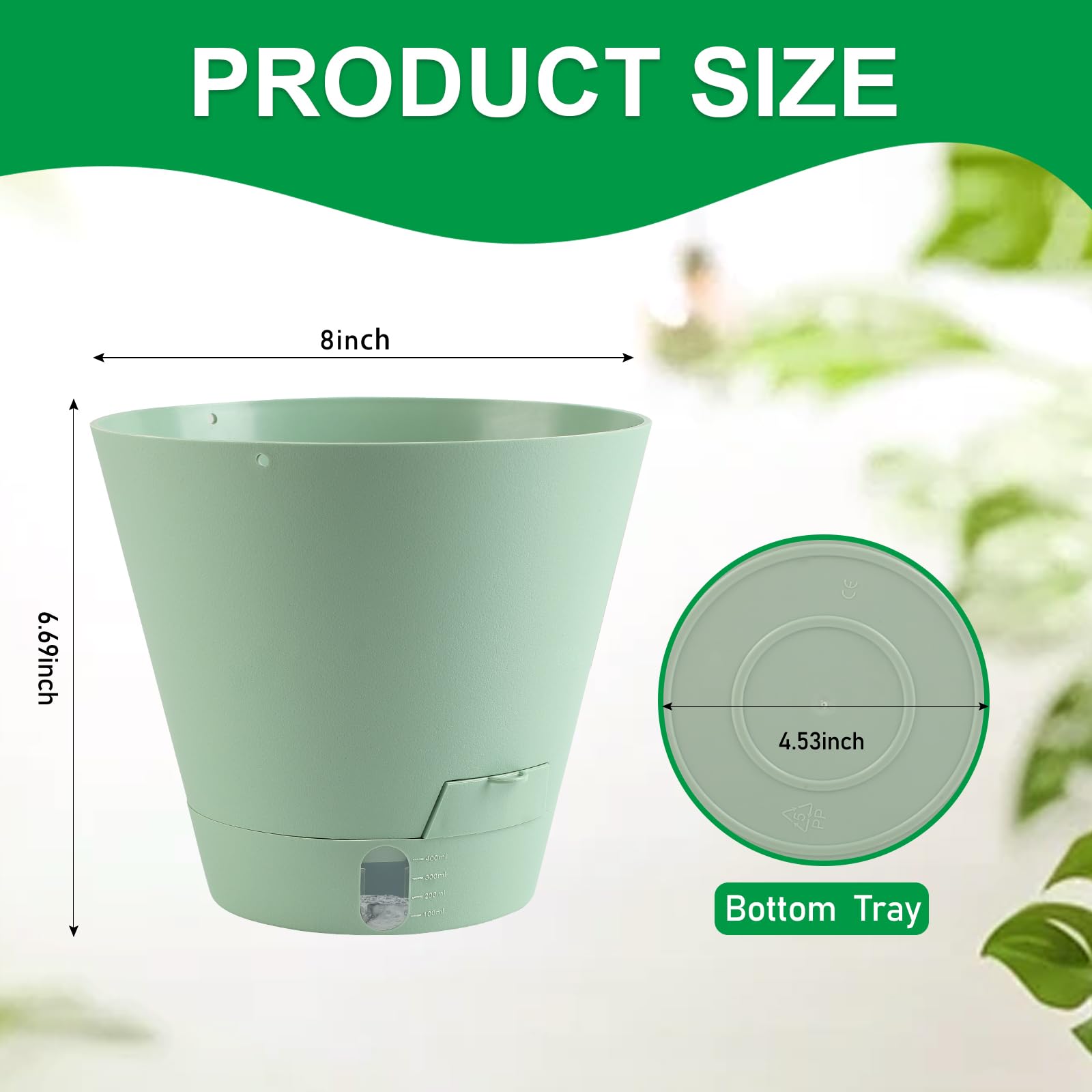 Pottiffe plastic planter with drainage holes for healthy drainage