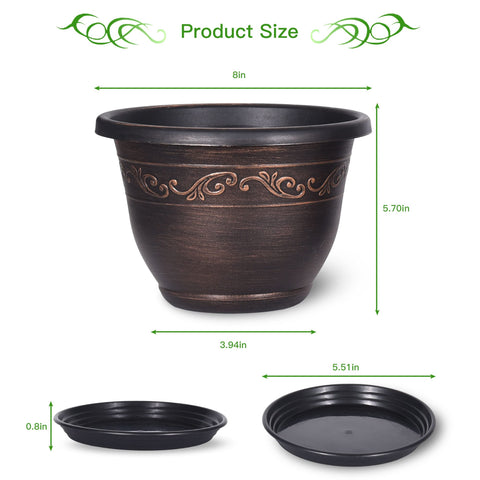 Pottiffe retro imitation planter 8-inch adds antique charm for windowsills or patios