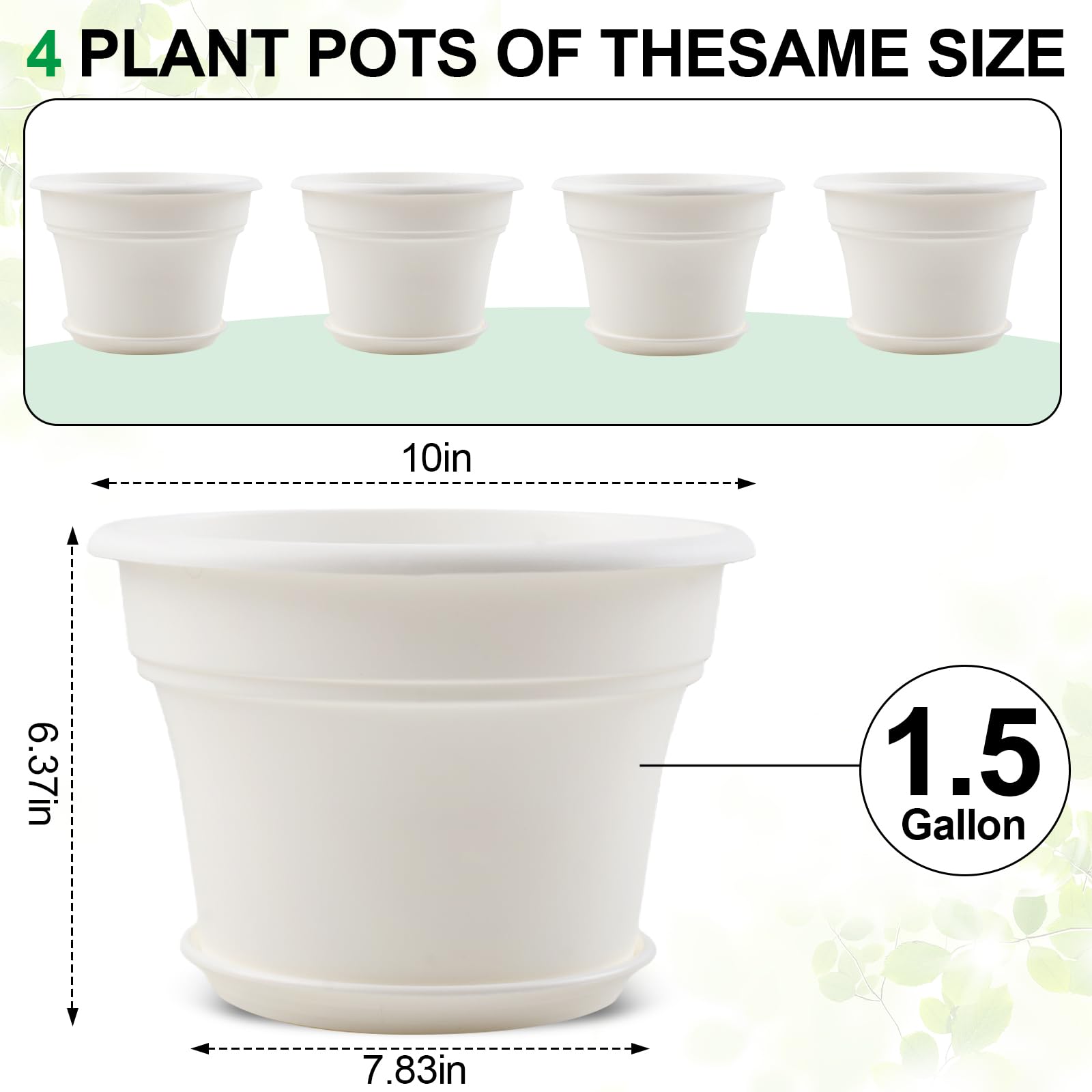 Pottiffe rolled-rim design allows easy lifting and moving.