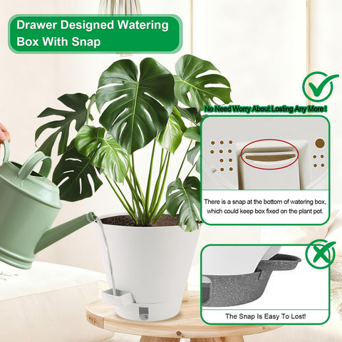 Pottiffe 8-inch premium plastic pot highlights durable, UV-resistant construction