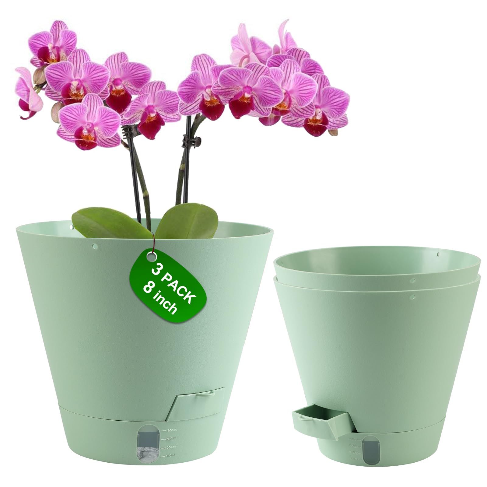 Pottiffe self-watering pot with water level window for easy moisture monitoring