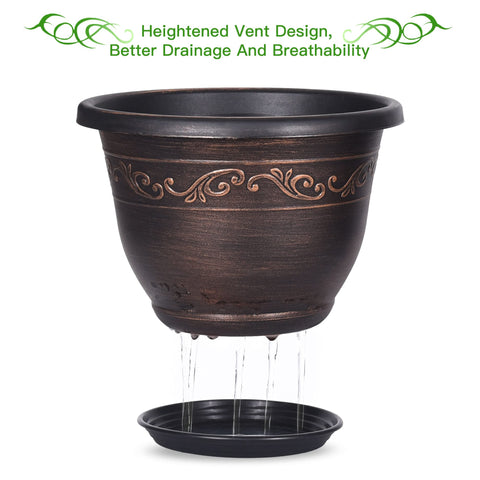 Pottiffe weather-resistant 8-inch planter withstands sun and frost