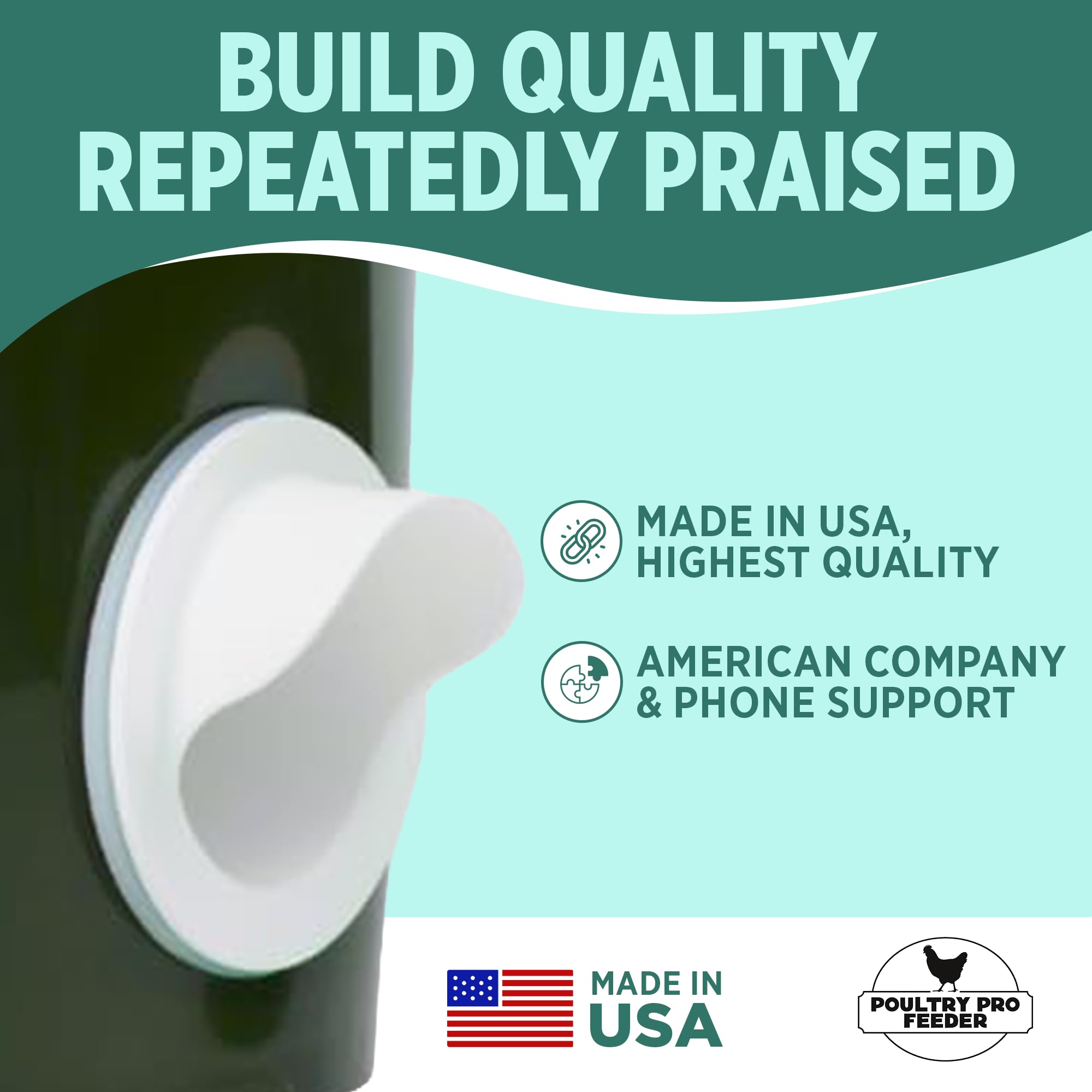 Poultry Pro Feeder uses BPA-free food-grade materials.