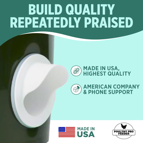 Poultry Pro Feeder uses BPA-free food-grade materials.