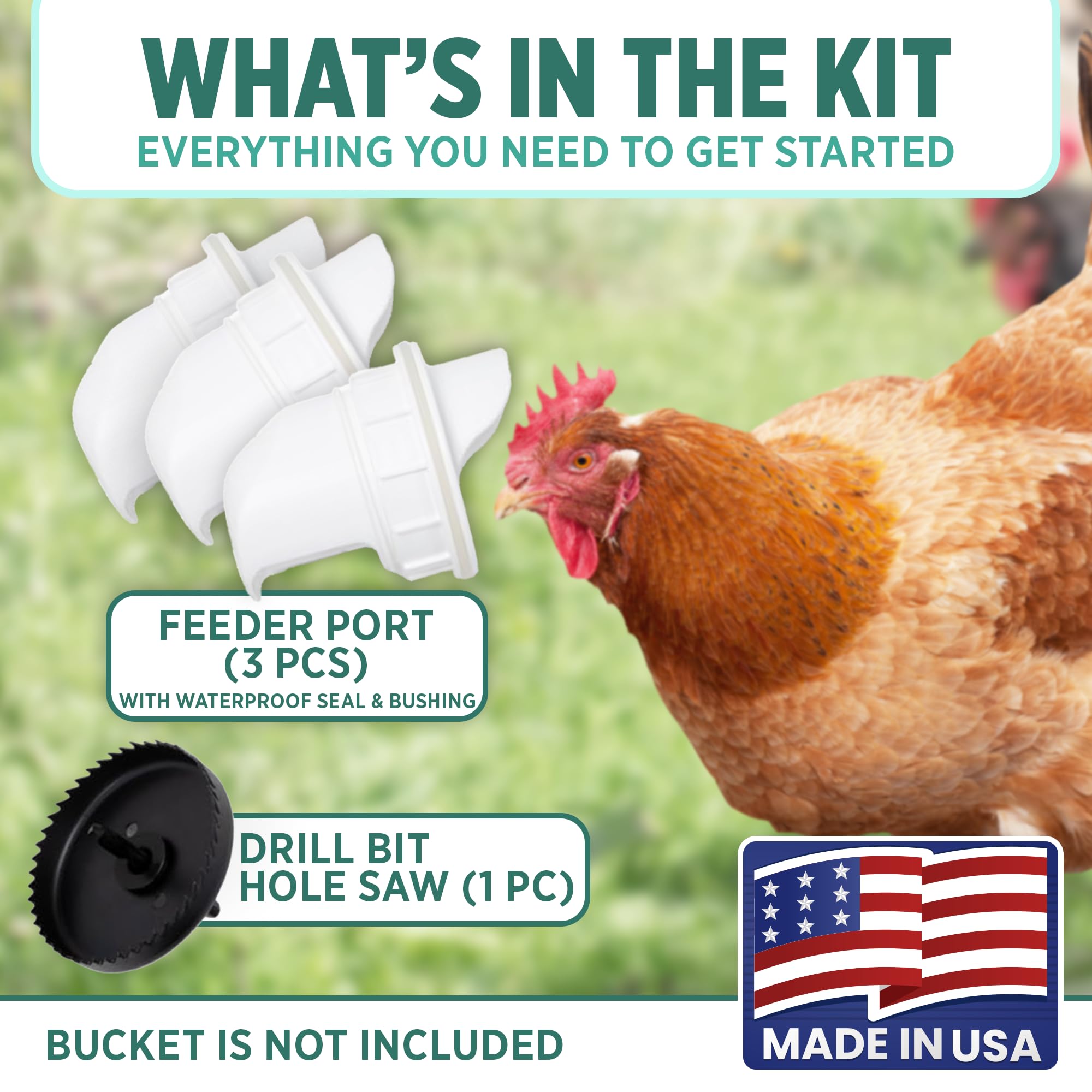 Poultry Pro Feeder proudly made in USA.