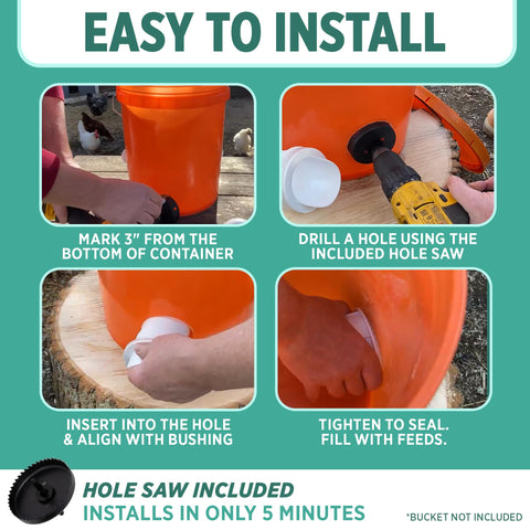 Poultry Pro Feeder in rain shows weatherproof design protecting feed.