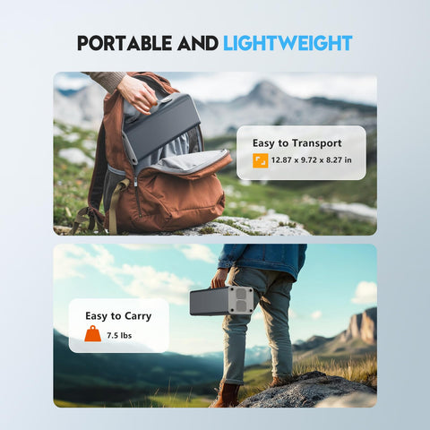 Powdeom 300W portable power station solar charging option with 60W panel