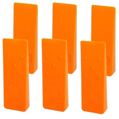 Poweka 8in felling wedge with spikes, front view, guides tree direction safely.