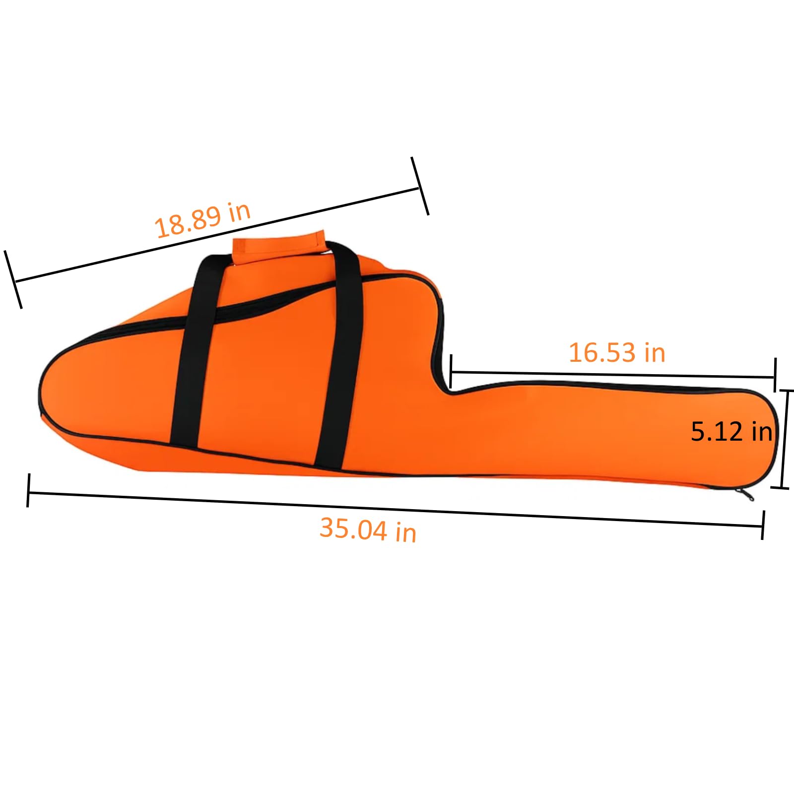 Poweka chainsaw bag showing the full-length zipper for easy access.