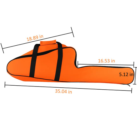 Poweka chainsaw bag showing the full-length zipper for easy access.