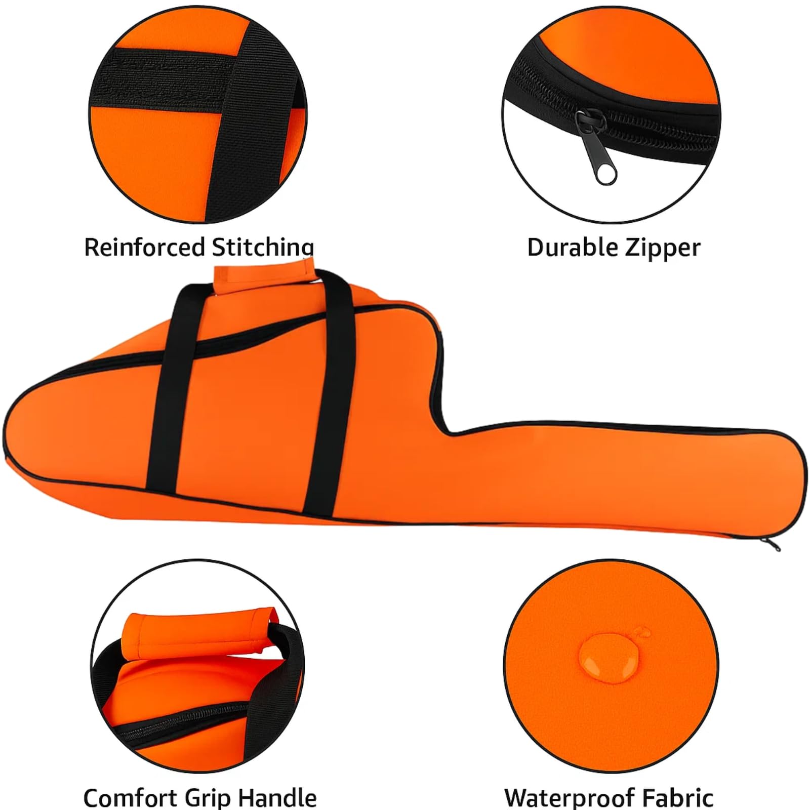 Poweka chainsaw bag in orange for high visibility and safe storage.