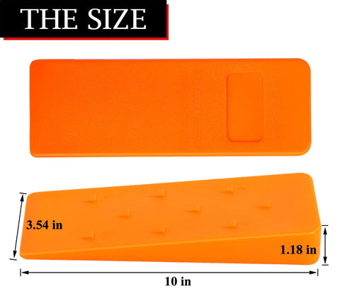 Poweka orange wedge designed to be chainsaw-friendly and protective.