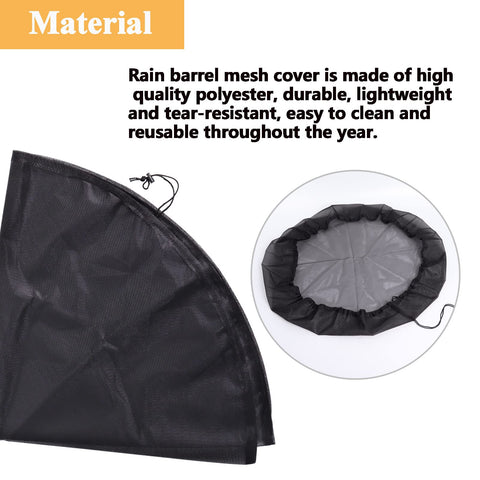 Poweka debris-blocking mesh protects rain buckets from leaves and twigs