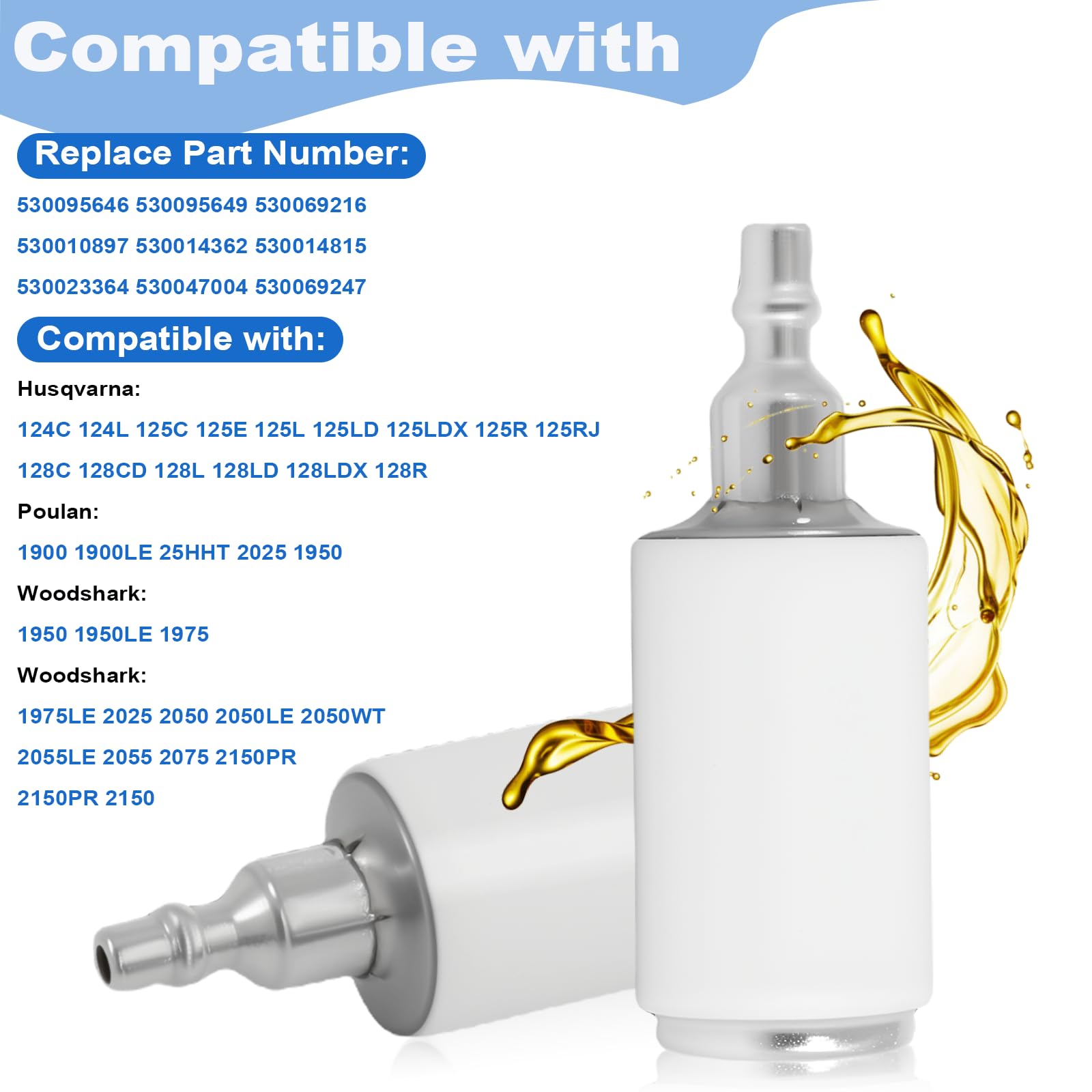 Poweka fuel filter compatibility-list demonstrates broad model support.