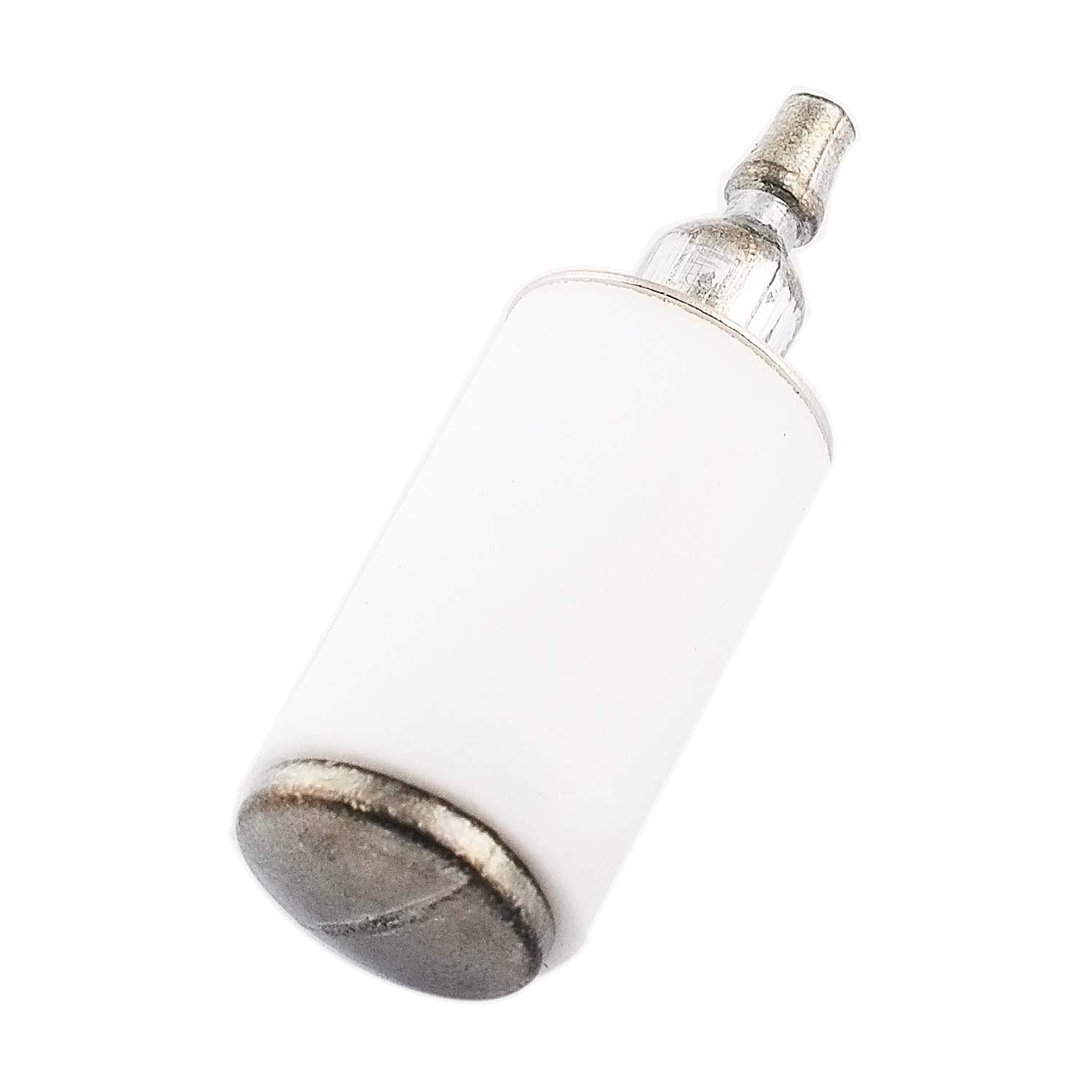 Poweka fuel filter in-use on a trimmer demonstrates practical application.