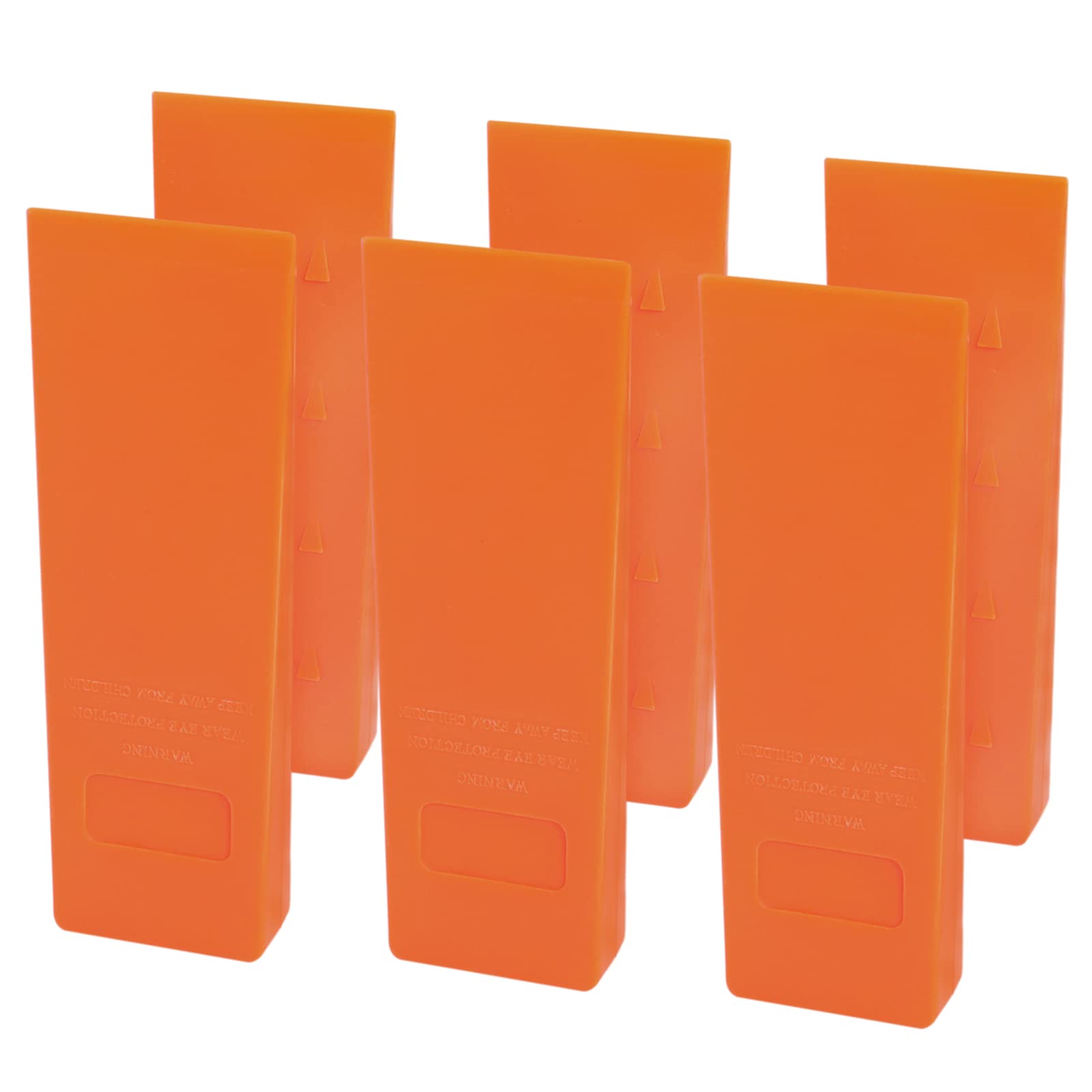 Poweka high-visibility wedge aiding quick location during felling.