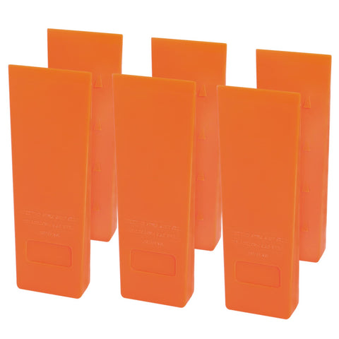 Poweka high-visibility wedge aiding quick location during felling.