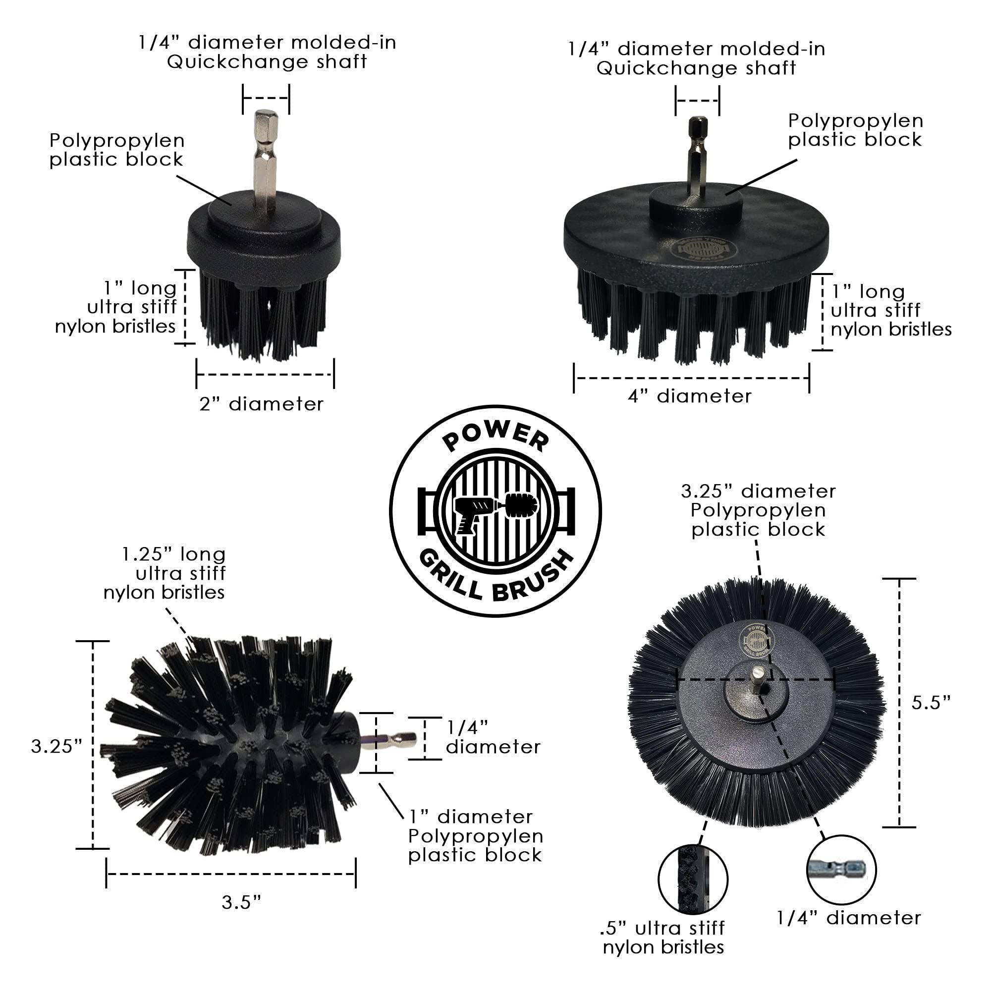 Power Grill Flat Brush covers large surface areas quickly.