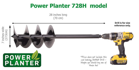 Power Planter auger extension digging in soil shows versatility