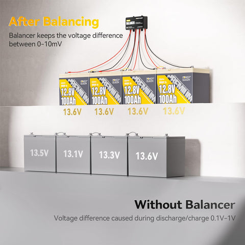 Power Queen balancer safety features with reverse polarity protection.
