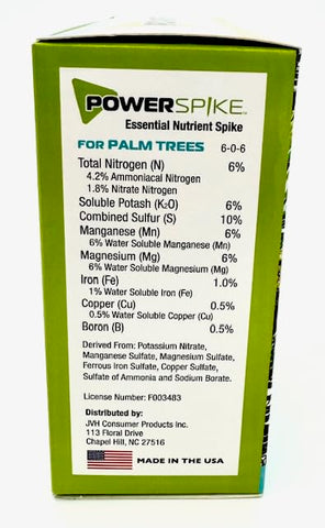 Power Spike supports all palm types, simplifying fertilization needs.