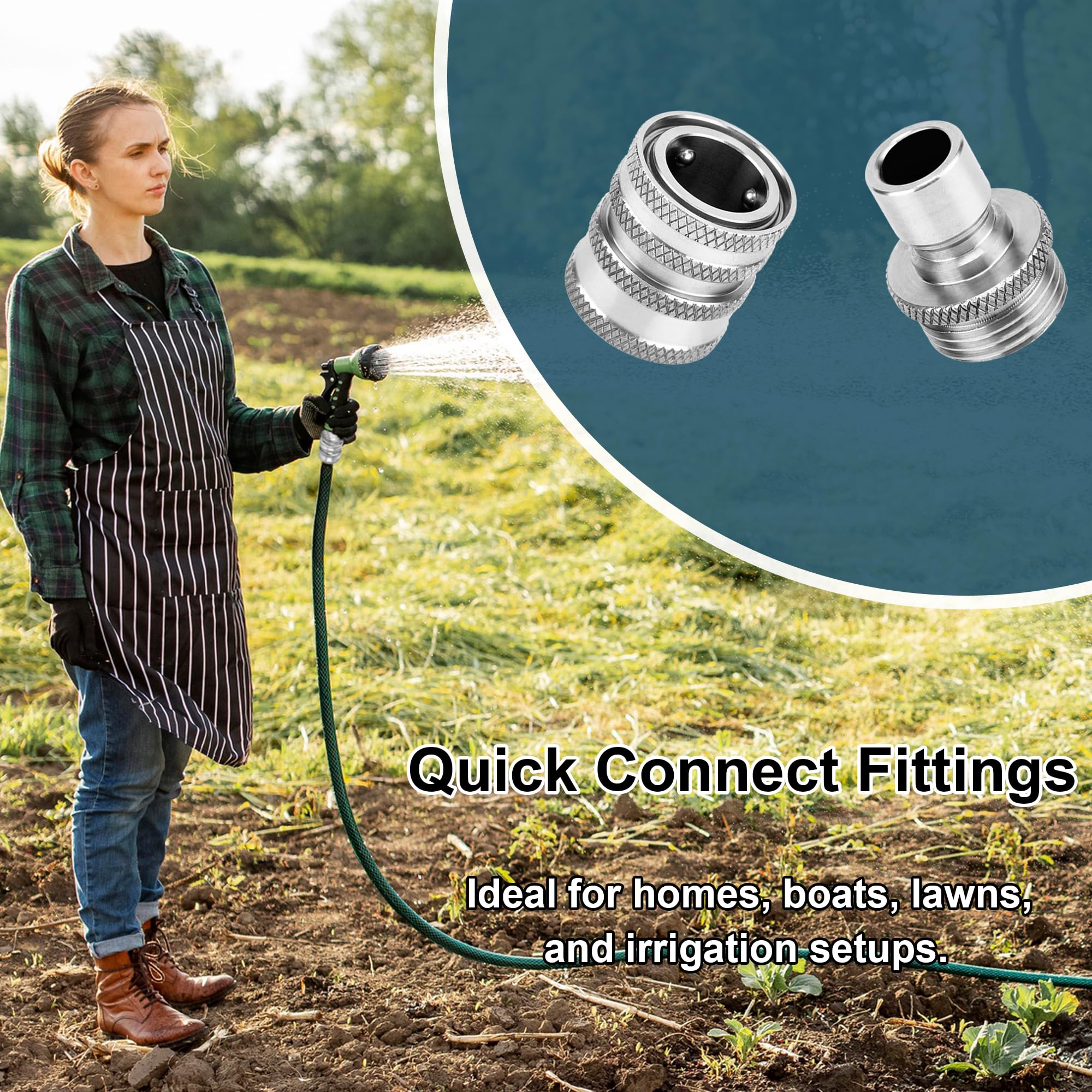 Power Town universal 3/4 GHT fit ensures compatibility with most hoses and sprayers.