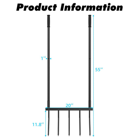 Powerber Broadfork wide foot bar for easy leverage and deeper penetration