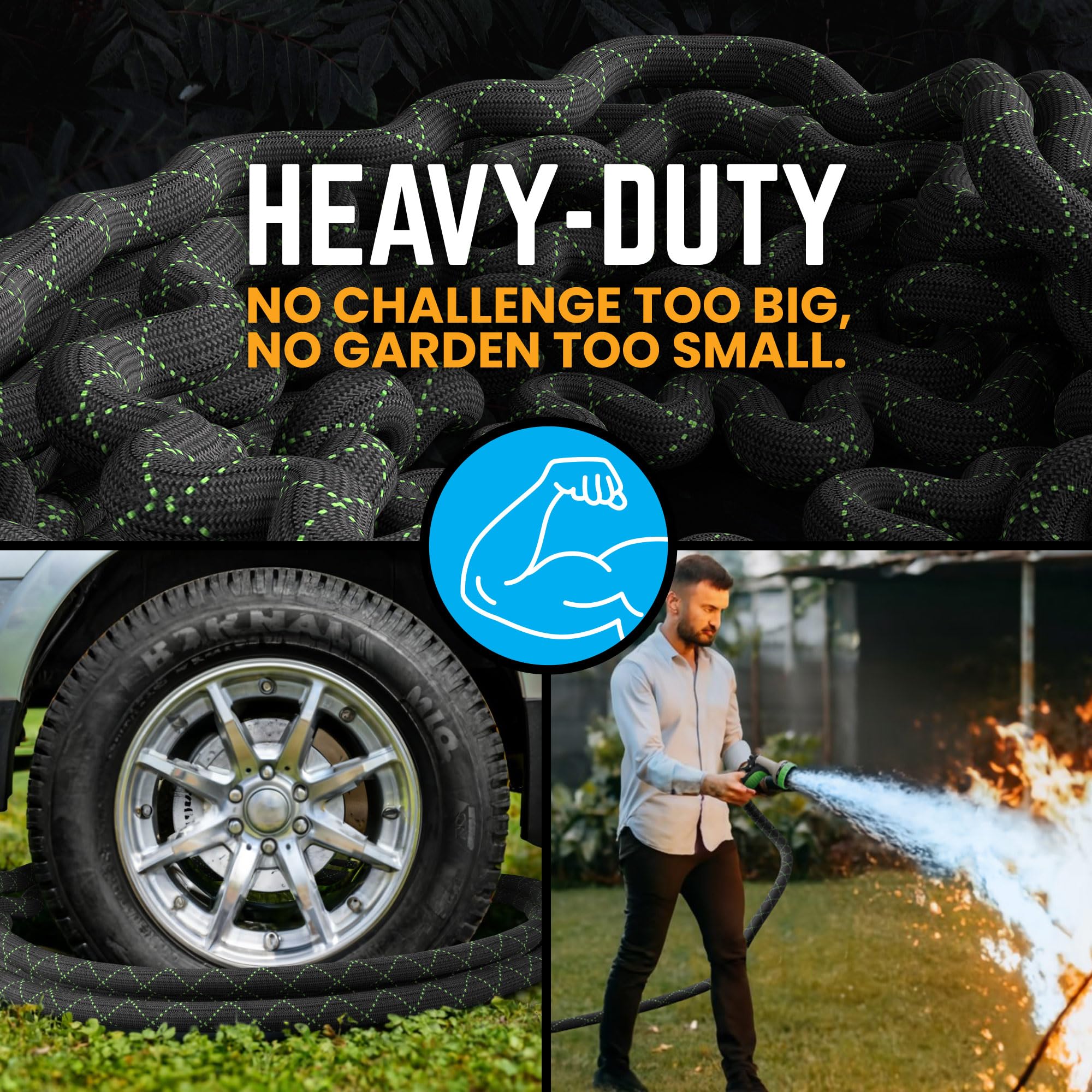 PowerFlow 50ft non-expandable design maintains a steady water flow.