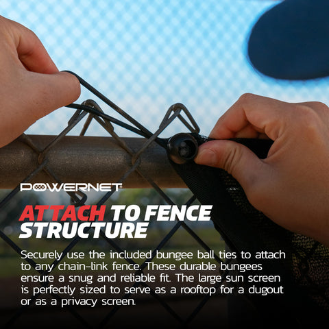 PowerNet sun cover doubles as privacy screen for dugouts