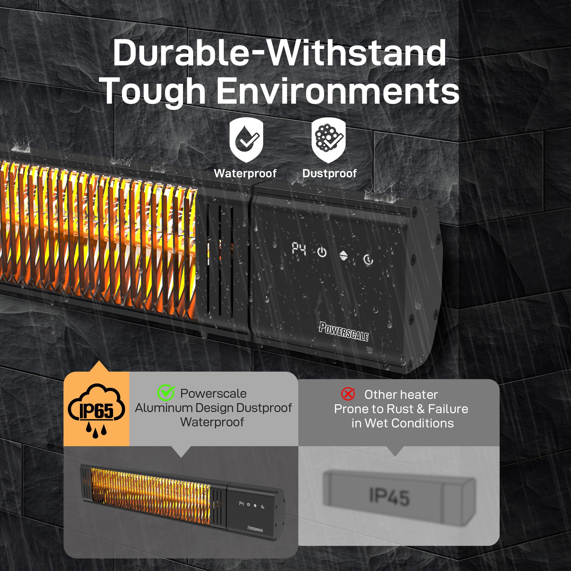 PowerScale 24-hour timer plans warmth for evenings.